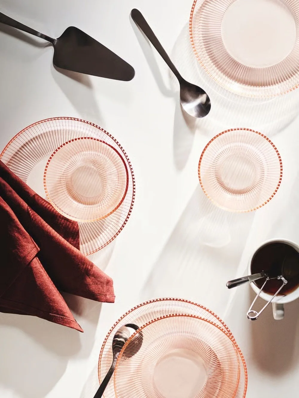 Pink Stripe Side Plates – Set of 4
